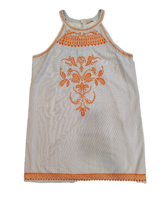 Skies Are Blue Dresses & Skirts - Skies Are Blue Embroidered Cottagecore Twee Seersucker Boho Sundress
